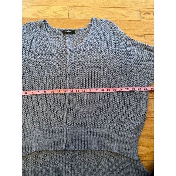 Lulu's women's dusty blue crochet knit oversized relaxed casual sweater sz small - Picture 6 of 10